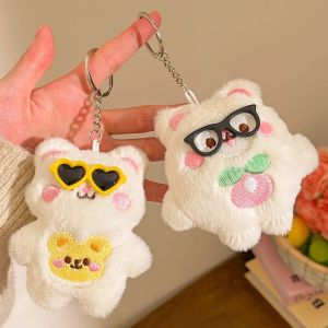 JIYAN2866 10cm Plush Keychain Soft Mini Stuffed Key Ring Kawaii Backpack Pendant Backpack Decor