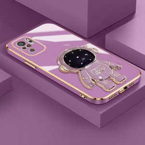 Casing Ponsel untuk Xiaomi Redmi Note 10 4G Note 10s Note 10 Pro Max POCO M5 POCO M5s Case 3D pola astronot Kesing HP pelapisan permukaan batas Gel silika Softcase wadah Phone Stands lensa kamera Casing