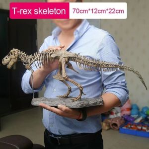 PUZHE Tyrannosaurus Rex DIY Dinosaur Skeleton Toys Animal Figurines Jurassic Period Assembled Skeleton Park Home Decoration 70cm Dinosaur Model DIY Boys Girls