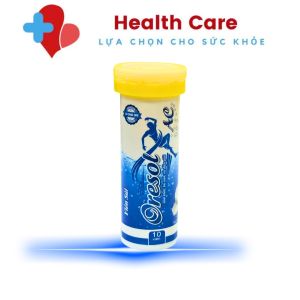 Oresol AC hộp nhựa màu xanh vàng 10 viên sủi dùng cho sức khỏe và bù điện giải