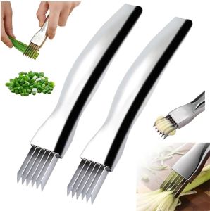 PUSKIU Shred Silk The 2024 Upgrade Green Onion Cutter Stainless Steel Choppe Kitchen Slicing Tool Cutter for Vegetables Onion Garlic Multifunctional Kitchen Food Vegetable Cutter
