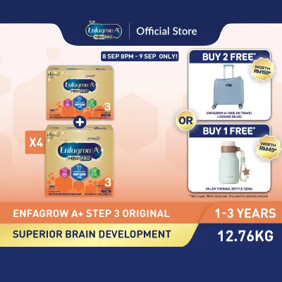 [Bundle of 4] Enfagrow A+ Step 3 (1Y+) Original Milk Formula Powder (2.32kg x 4)+ 3.48kg