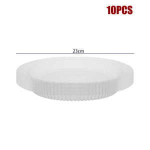 10pcs Clear Plastic Dinner Plates Disposable Fruit Salad Plate Transparent Fruit Salad Dessert Picnic Plates
