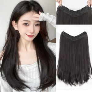 STARGOODS 45CM Medium Curled Wig Piece Long Korean Style U-Shaped Wig Extension Breathable Fashion Invisible Seamless Hair Piece for Women