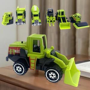 YAFEN 6pcs set Educational Toys Alloy Plastic Engineering Truck Car Construction Model Vehicle Loader Tractor Excavator For Kid Gifts