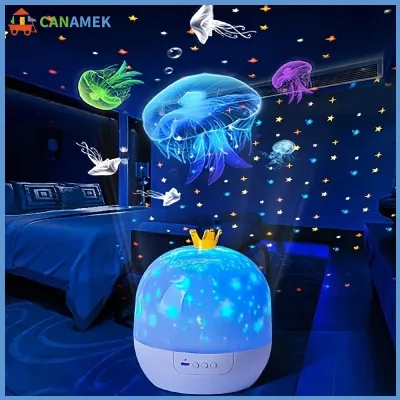 CANAMEK Led sao đại dương chiếu ánh sáng ban đêm 15 bộ phim Máy chiếu di động đèn cho cắm trại lều bé Vườn ươm trang trí nội thất