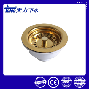 Talea Kitchen Sink Steel Ball Bowl Strainer – Gold-Plated PVD Drain Accessories  114mm (XK223C034)