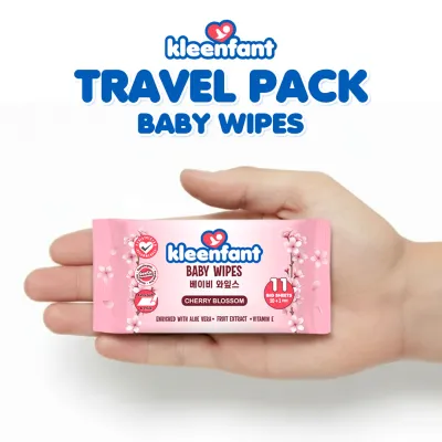 Kleenfant Baby Wipes Travel Pack 11 Sheets Mini Wipes Collection Pack of 6 Wet Wipes for Baby