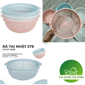 Rổ có tai cầm Việt Nhật 3028 rổ nhựa tròn đựng rau sốngrau củ hoa quả đa năng