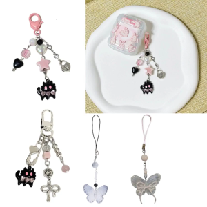 Phone Charm Strap Keychain Cute Keychain Lanyard String Butterfly Bowknot Phone Chain Lanyard Y2K Bowknot Keychain