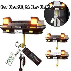 Quivlox Car Key Holder Wall Mounted Luminous Headlight Key Hanger JDM Decor ABS Plastic Home Entryway Gift