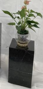 ✅Ready Stock✅25x25x50cm Display Decoration Black Marble Rack Pot Pedestal Stand Tiang Pasu Bunga Table Side Living Room