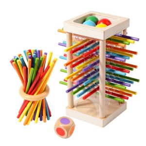 YYLINGX Montessori Wooden Stick Game Colorful Focus Training Wooden Board Games  Cognitive Development Educational Toy Boys and Girls