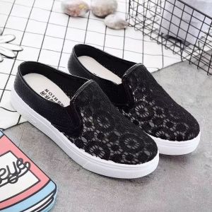 Hot Seller White Leisure Sneakers For Women Fly Woven Rubber Shoes Low Top Comfortable Mesh Shoes
