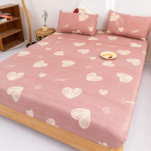 New Fitted Bedsheet With Rubber Single/Super Single/Queen/King Cadar Premium Skin-friendly Cotton Mattress Cover Soft Bed Cover