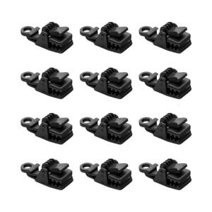 12PCS Multifuntional Tent Clamps Windproofs Camping Fasteners Plastic Texture for Securing Camping and Outdoor Shelters
