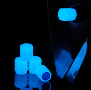 T2P Fluorescent Car/Motorcycle Tyre Valve Caps Luminous Stem Caps Glow The Dark Tire Accessories