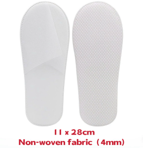 Disposable Hotel Slippers Travel Spa Guest Use 4mm Thick Non-Woven White Slippers Homestay 一次性拖鞋防滑