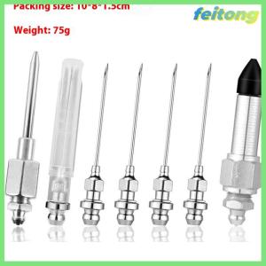 【feitong】🚕🚕【HOT SALE】 7PCS Steel Repair Tool Grease Needle Accessory Set Grease Needle Dispenser Grease Tip High Pressure Needle Grease Nozzle