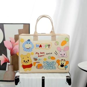 TOO AGHAST69ST7 จุได้มาก กระเป๋าสักหลาดสำหรับเดินทาง ใช้ซ้ำได้ การ์ตูนลายการ์ตูน กระเป๋าโท้ท แบบพกพาได้ วินนี่พูห์ กระเป๋าดัฟเฟิล สำหรับการเดินทาง