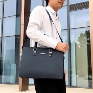 Mens Bag Business Handbag Single Shoulder Crossbody Bag Document Laptop Bag Business Trip Office Bag Double Zipper Briefcase