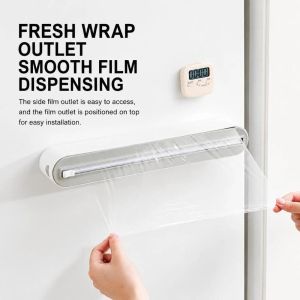 CHARMI Durable Wrap Dispenser Easy Install ic Stretch Film Cutter Kitchen Accessories Portable Food Cling Film Dispenser Countertop