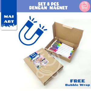 Mai Art Box Set 8 Warna Spidol Mini White Board Wipe Clean Bisa Papan Tulis Putih Plastic Stationery