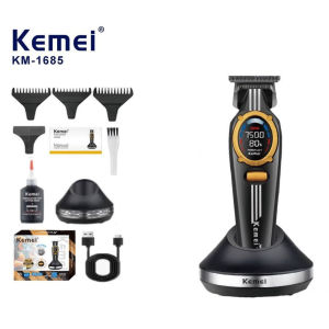 Kemei Km-1685 All Metal Body Barber Trimmer 9000rpm Ceramic DLC Blade Detail Trimmer Hair Cutting Machine for Salon