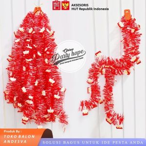 Slinger Merah Putih Garuda Kotak / Slinger Merah Putih Ornamen Bendera Garuda / Hiasan Rumbai merah putih dekorasi 17 Agustus HUT RI