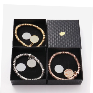 Custom Heat Transfer Blank Round Metal Pendant Round Bracelet Pendant for Friends/Family