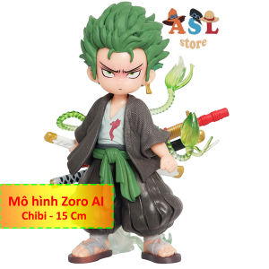 Mô Hình one piece Zoro AI Chibi - cao 15cm 300gram - có hộp màu - Figure One Piece - ASL Store