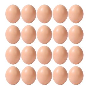 Plastic Fake Eggs 20Pcs Artificial Simulation Eggs for Chicken Poultry Nesting Box Farm Training Decor