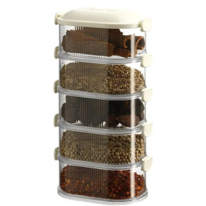 MLADEN Kitchen Seasoning Storage Box Stackable Sealed Box Food Grade Spices Garlic Storage Container