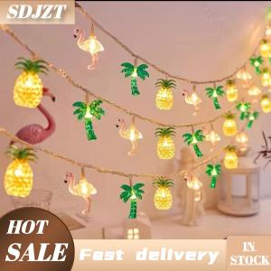 SDJZT Mùa hè Hawaii ánh sáng chuỗi dứa Flamingo cây dừa ánh sáng chuỗi trái cây nhiệt đới ánh sáng trẻ em Hawaii sinh nhật đảng trang trí