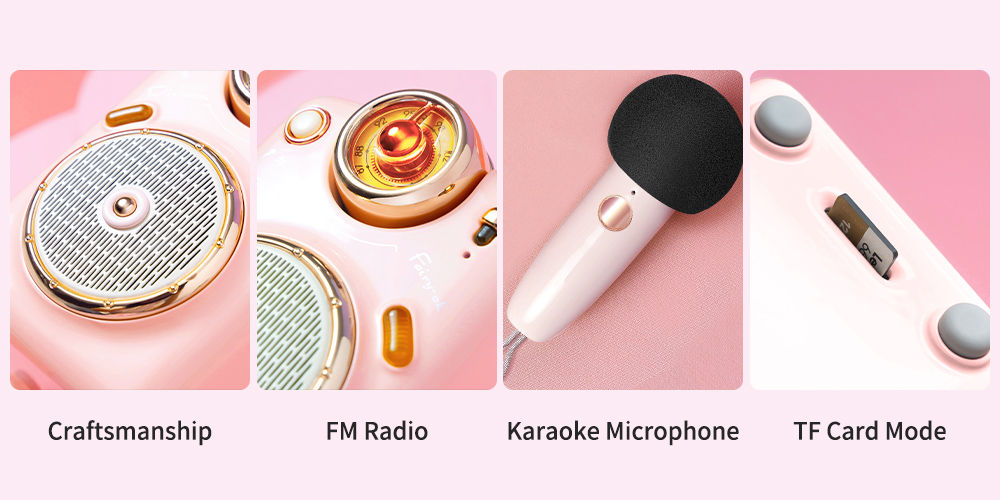 Modern Card Function Divoom Fairy-OK Portable Bluetooth Speaker With Microphone Karaoke ...
