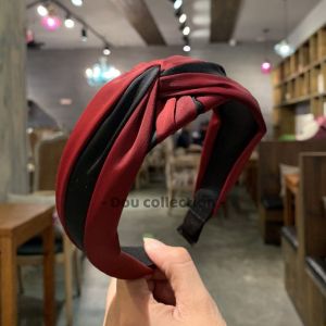 Cài tóc bờm tóc băng đô nữ đẹp vải phối hai màu sang trọng gọng nhựa phong cách Hàn Quốc nhiều màu -Mã CT015