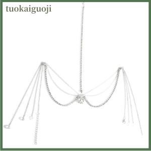 tuokaiguoji เครื่องประดับผมเอลฟ์ประดับพลอยเทียมประดับผมพู่หลายชั้นสำหรับผู้หญิงเครื่องประดับผมแต่งพู่เจ้าหญิงสำหรับเด็กผู้หญิง