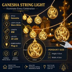 SG Ready Stock 6M 20LED Plug Powered Deepavali Lights Multicolor Warm White Diwali Fairy String Light Festive Decoration