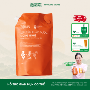 Sữa Tắm Thảo Dược Cỏ Cây Hoa Lá Gừng Nghệ Giữ Ấm Mờ Thâm Mụn 1000g