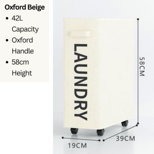 Large Yoga Mat Organizer Rolling Slim Laundry Basket with Handle on Wheels Foldable Laundry Hamper Collapsible Corner