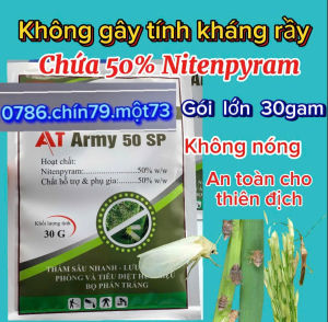 (47 gói tặng 3 ) Gói AT Army 50SP 30gam - Trừ rầy nâu rầy phấn trắng bọ xít trên lúa Nitenpyram 50%
