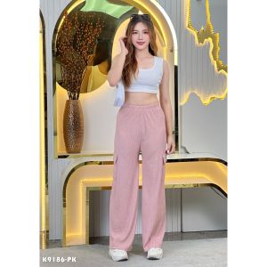 กางเกงคาร์โก้ กางเกงท็อฟฟี่ขายาว เอว 24-36" สไตล์เกาหลี เอวสูง ขาทรงกระบอก ใส่สบาย ผ้านิ่มมาก ไม่อึดอัด ราคาถูกส่งเร็ว K9186