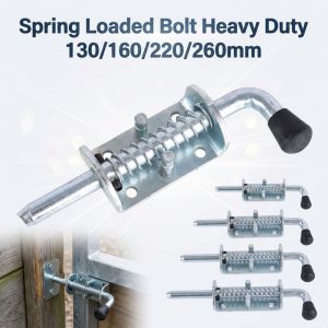 OURTOUR Automatic Rebound Spring Loaded Bolt Heavy Duty Zinc-plated Iron Cargo Door Bolt High Quality Durable Gates Doors Lock Bolt Gate Truck Warehouse