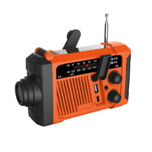 OOC Reading Light Solar Power Emergency Radio With Flashlight SOS Alarm AM/FM Radio High Quality USB Charging Hand Crank Radio Disaster Prevention Emergency