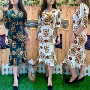 BODYCON ROMA PUFFY SCUBA DRESS 3001 DRESS WANITA TERBARU