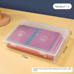 GOODOO Square Shape Document Organizer Plastic Clear Storage Box Simplicity A4 Organizing Box