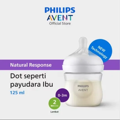 COD Philips Avent | Botol Susu Bayi | Natural Response | Dot Seperti Payudara Ibu | 125 ml | Single | SCY900/01
