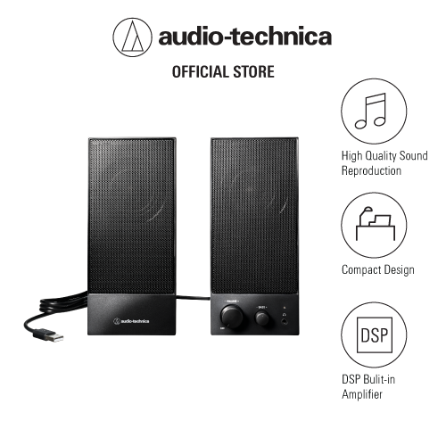Audio-Technica AT-SP105 Active Speakers - 3W Output, 70mm Drivers, 80 ...