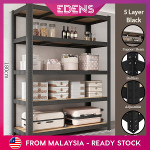 EDENS 5/6 Layers Floor Standing Steel Bookshelf Home Kitchen Store Storage Rack Warehouse Rack - Fulfilled by Edens