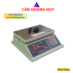 Cân điện tử tính tiền chống nước QUA - 832 -30kg/1g  dùng để cân thịt bòtôm cua cá.. CÂN HOÀNG HUY